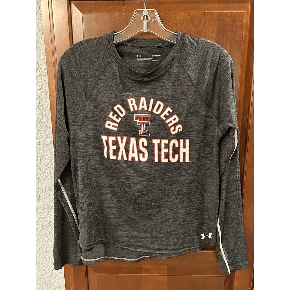 Texas Tech Red Raiders Under Armour Long Sleeve Shirt Men's Medium Gray